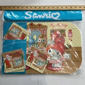 Sanrio My Melody Lunch place mat 43×43cm & Coaster Set Of 4 HK 2003 Vintage